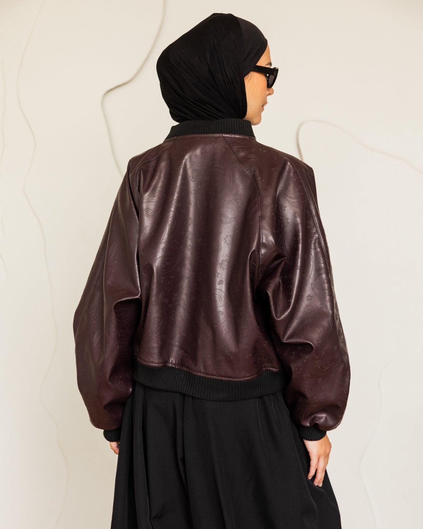 CROPPED OVERSIZED LEATHER JACKET