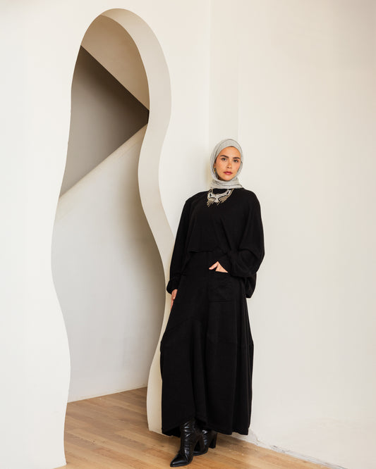 CLOUD KNIT SET - BLACK