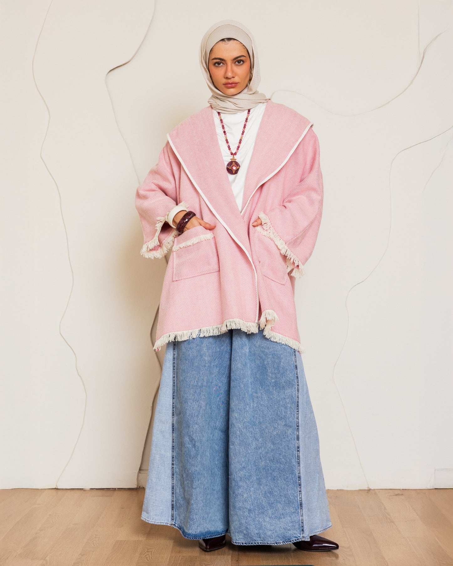 BOHO WOOL JACKET - PINK