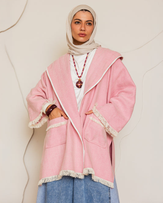 BOHO WOOL JACKET - PINK
