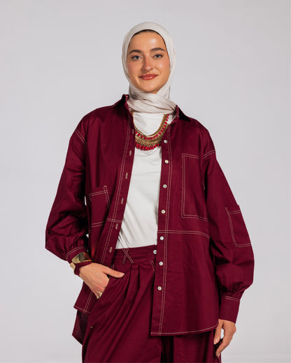 NASMA SHIRT-BURGANDY