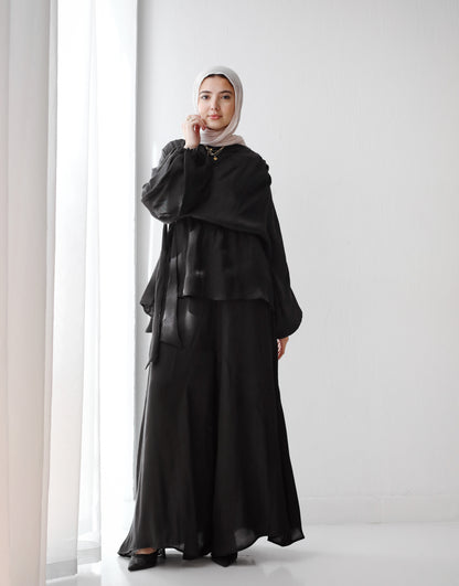 SATIN BLOUSE-BLACK
