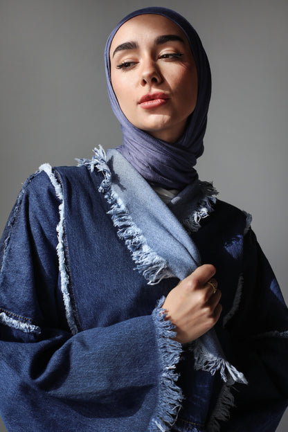 BOHO DENIM JACKET-DARK BLUE