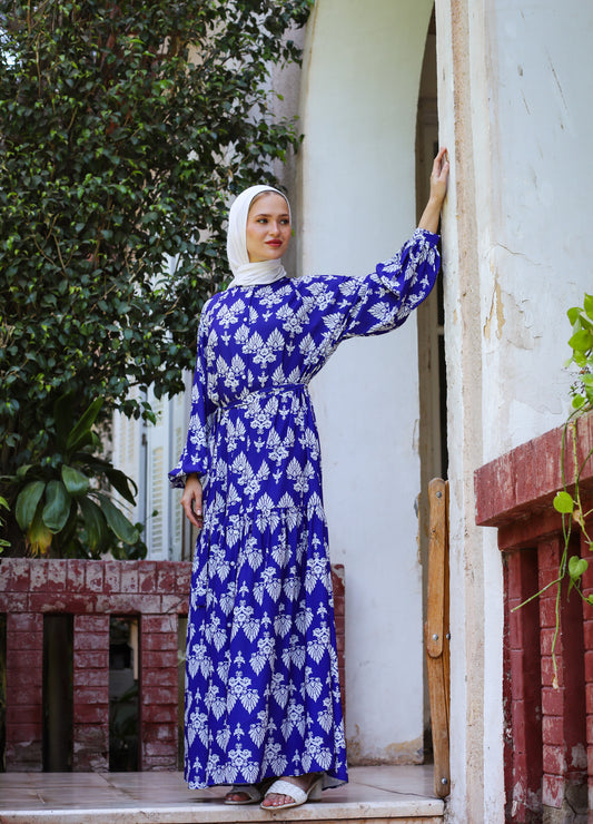 MAXI PRINTED CREPE DRESS