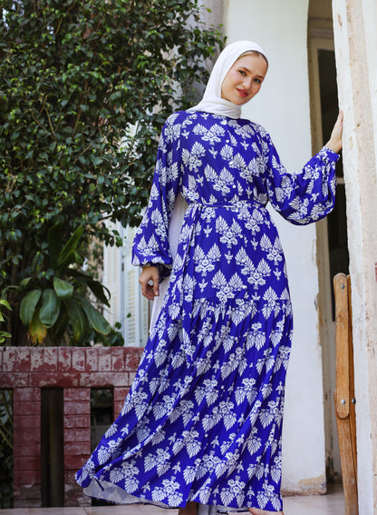 MAXI PRINTED CREPE DRESS