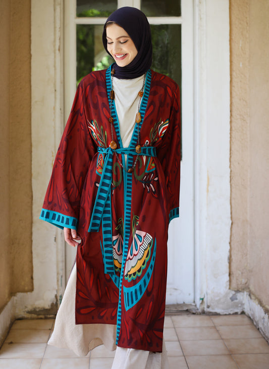 PRINTED BUTTERFLY KIMONO
