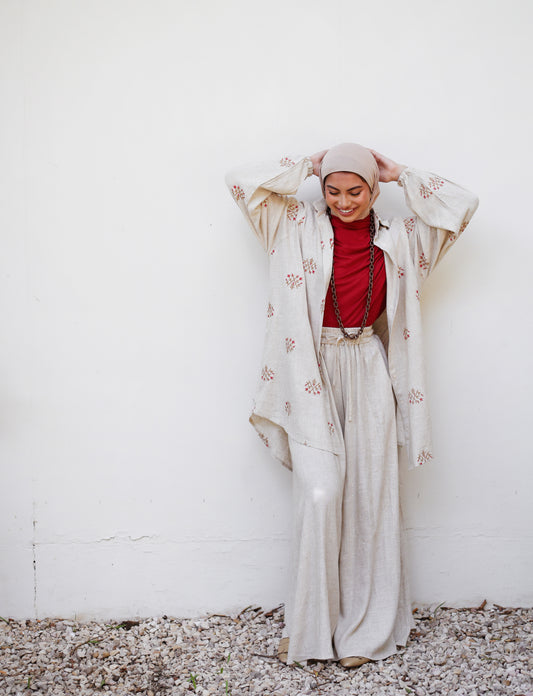 EMBROIDERED LINEN BLOUSE