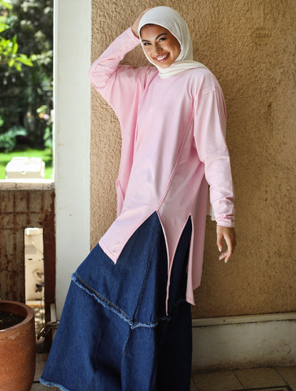 OVERSIZE COTTON SHIRT-PINK