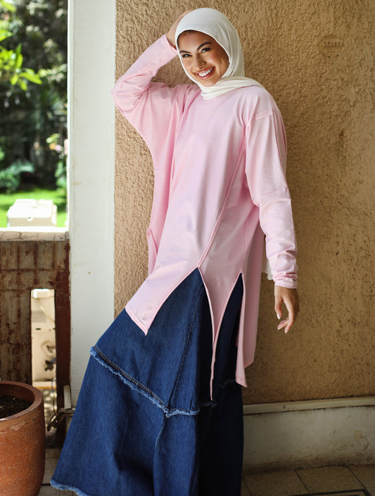 OVERSIZE COTTON SHIRT-PINK