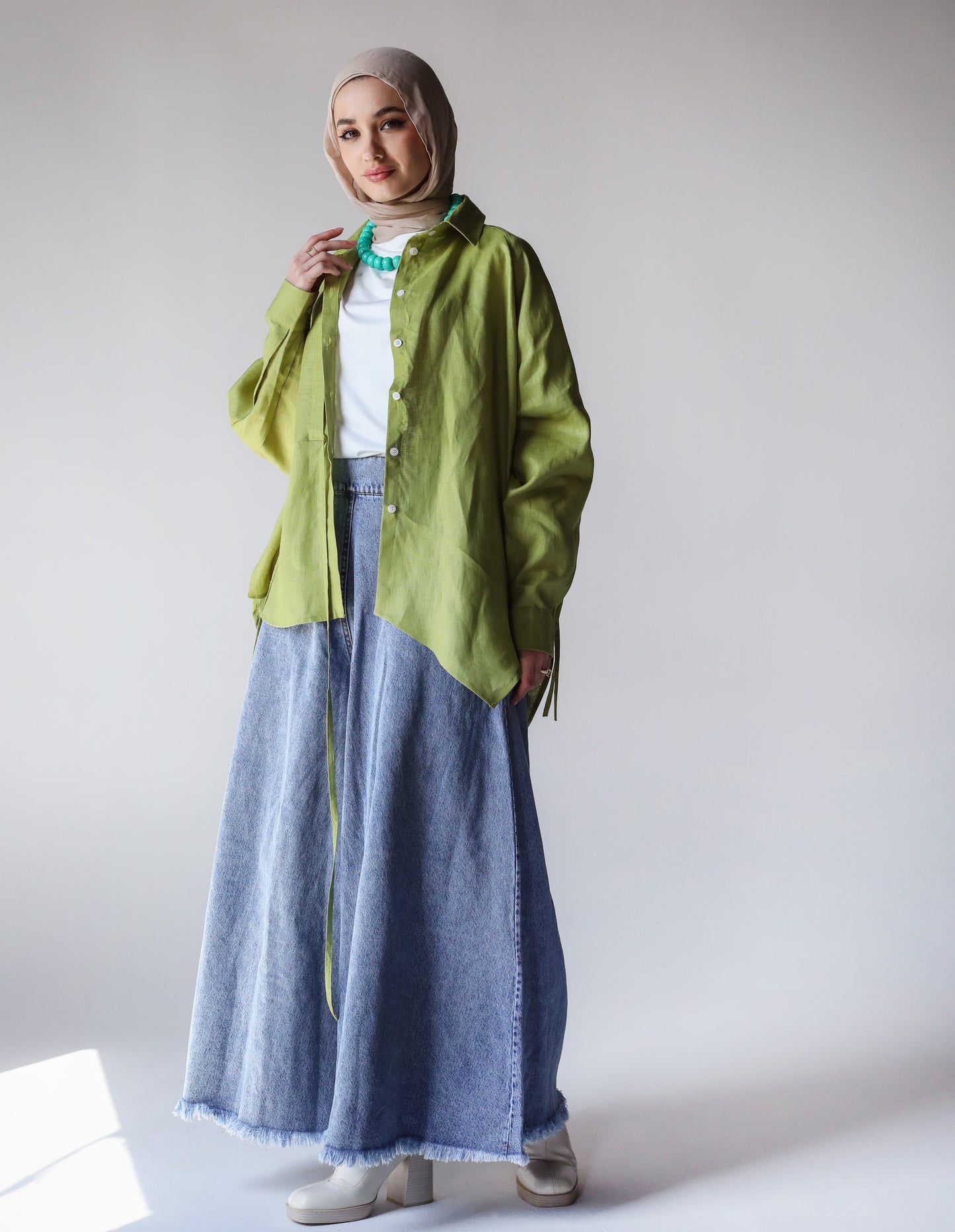 PURE LINEN SHIRT-KIWI
