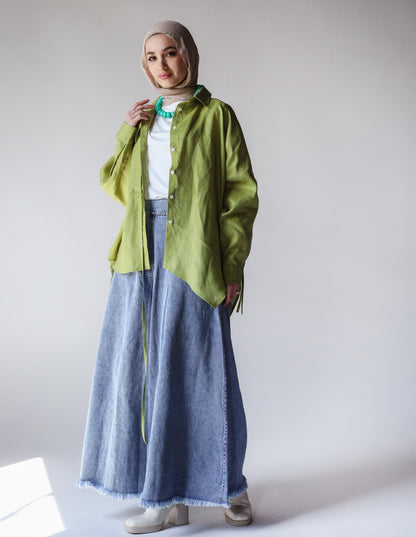 PURE LINEN SHIRT-KIWI