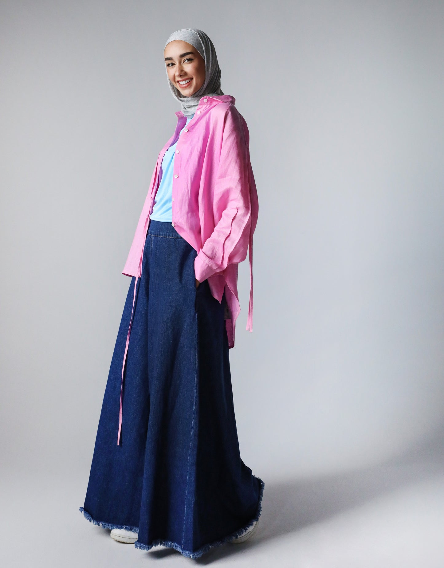 PURE LINEN SHIRT-PINK