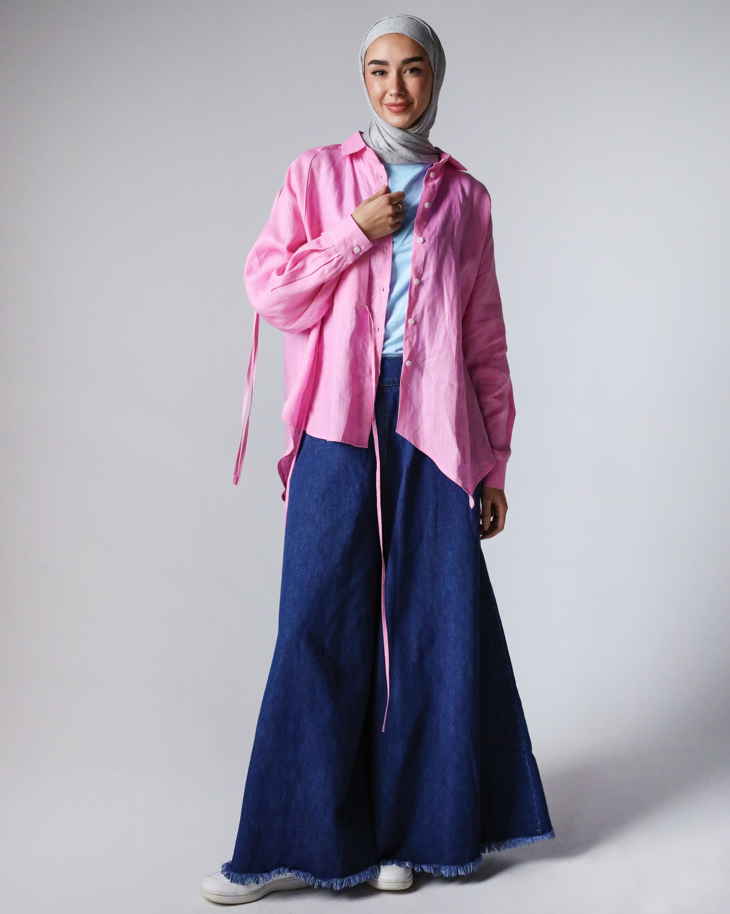 PURE LINEN SHIRT-PINK