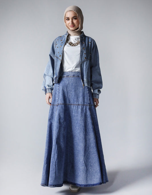 CAPE DENIM SKIRT
