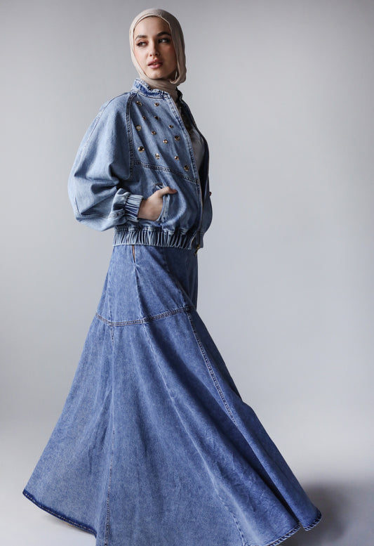 CAPE DENIM SKIRT