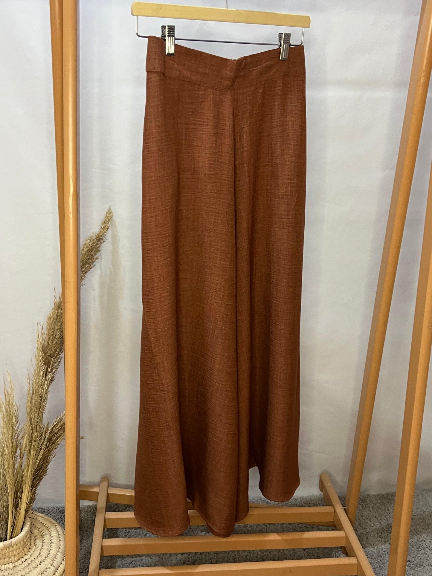 LINEN WIDE LEG PANTS
