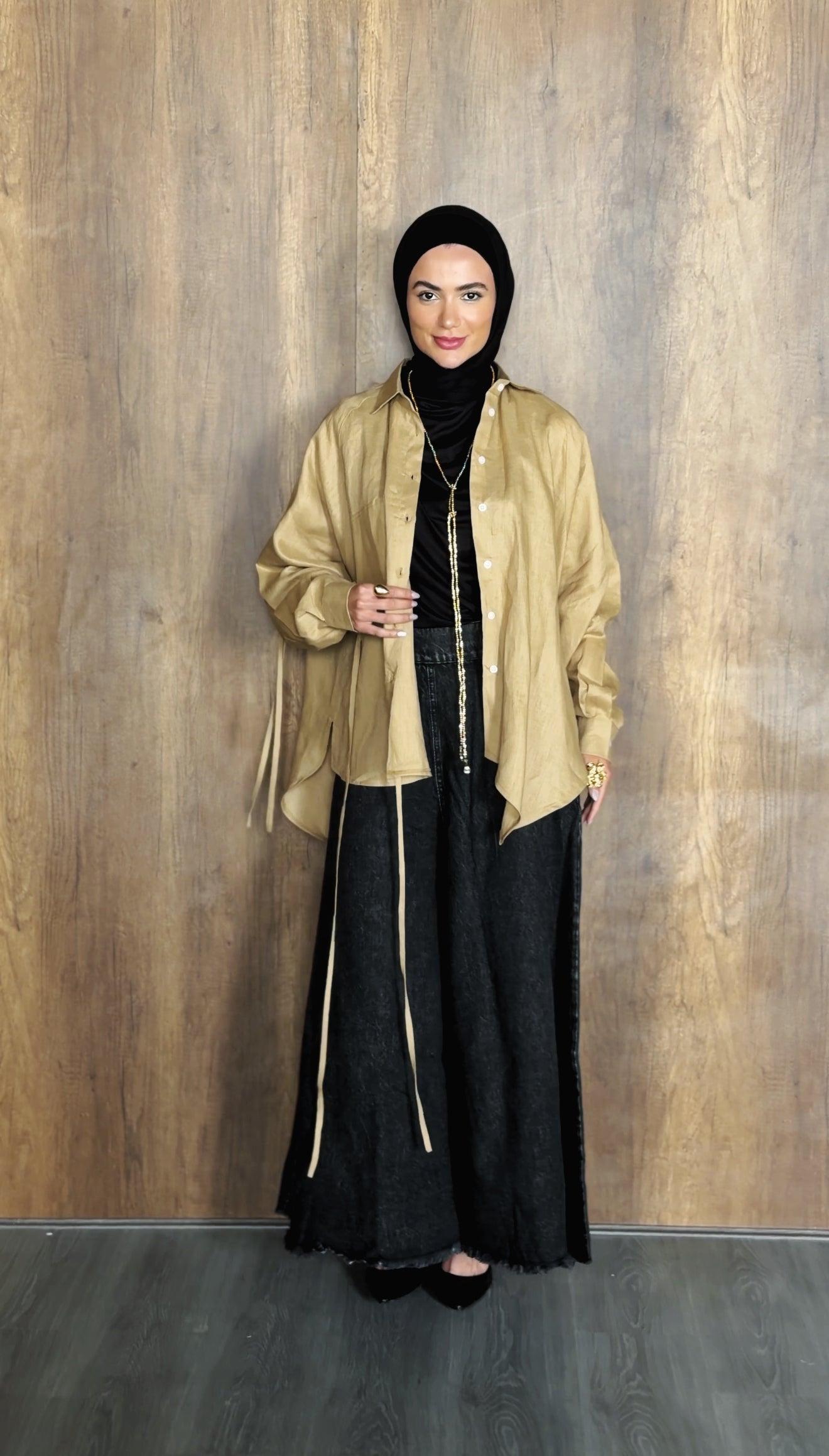 PURE LINEN SHIRT - CAFE