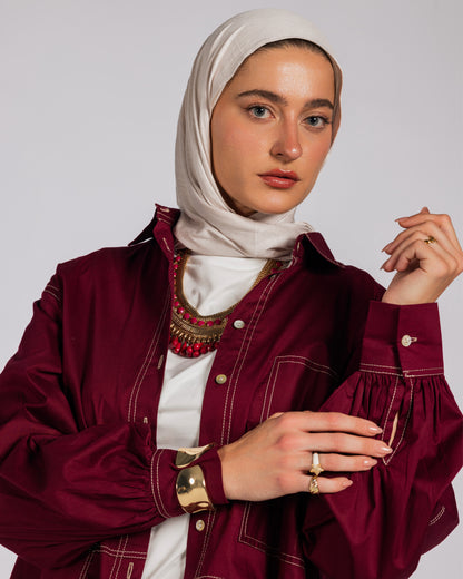 NASMA SHIRT-BURGANDY