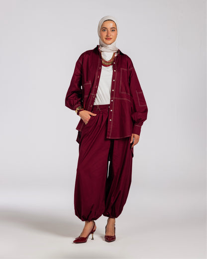NASMA SHIRT-BURGANDY