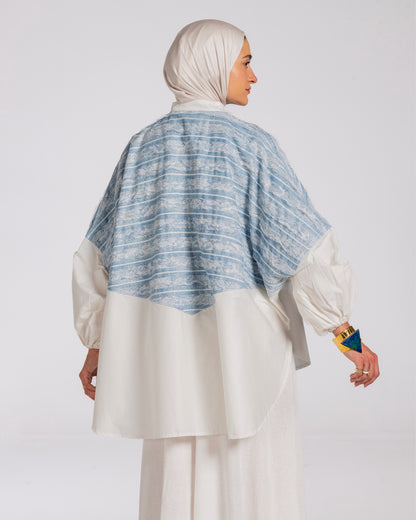 DENIM MIXED POPLIN SHIRT