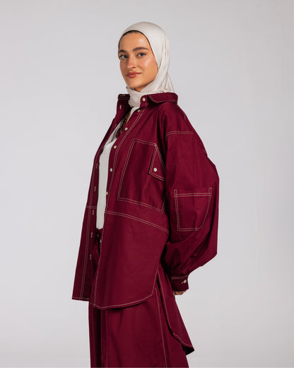 NASMA SHIRT-BURGANDY