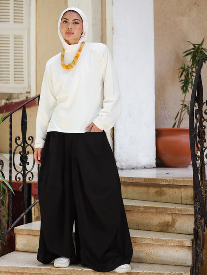 BASIC OFF WHITE SHIRT WITH SHOULDER PADS
