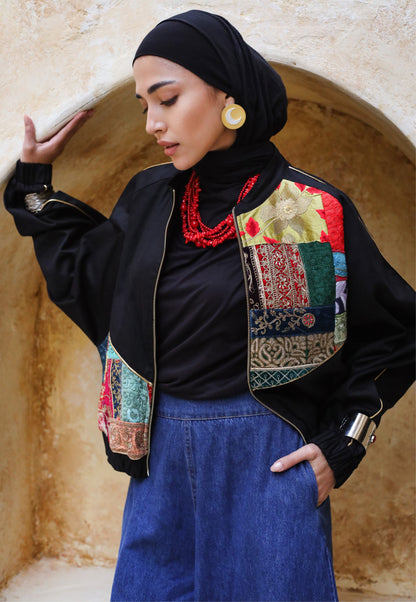 CROPPED PATCHWORK JACKET