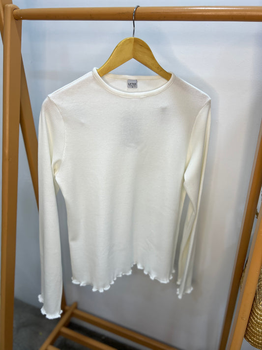 LONG SLEEVE COTTON RIB TOP