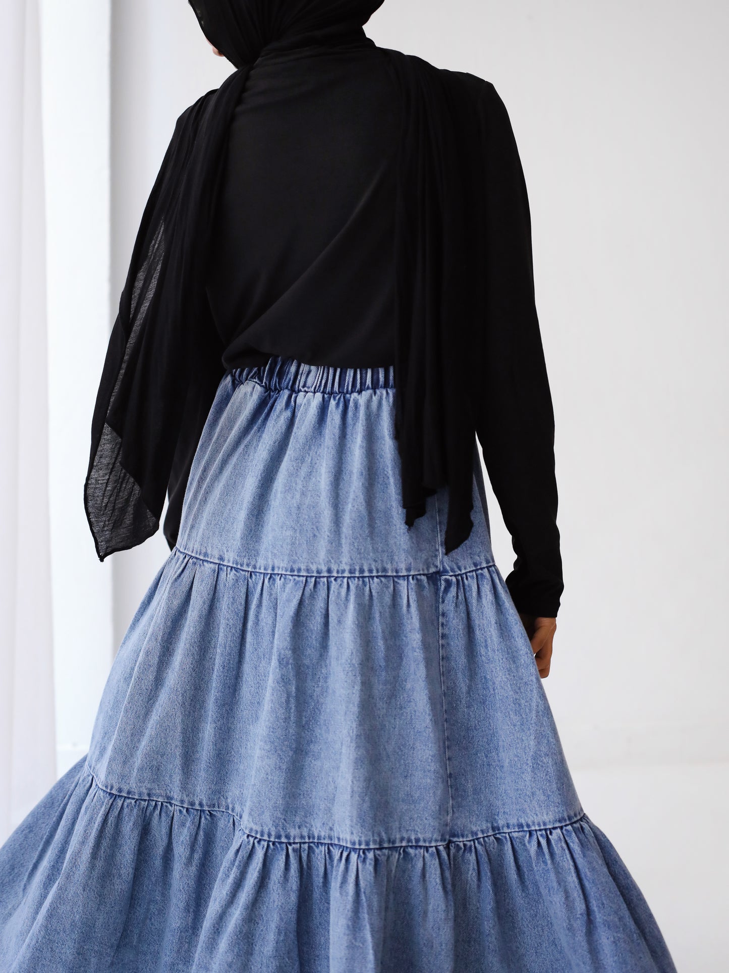 DENIM SKIRT-LIGHT BLUE
