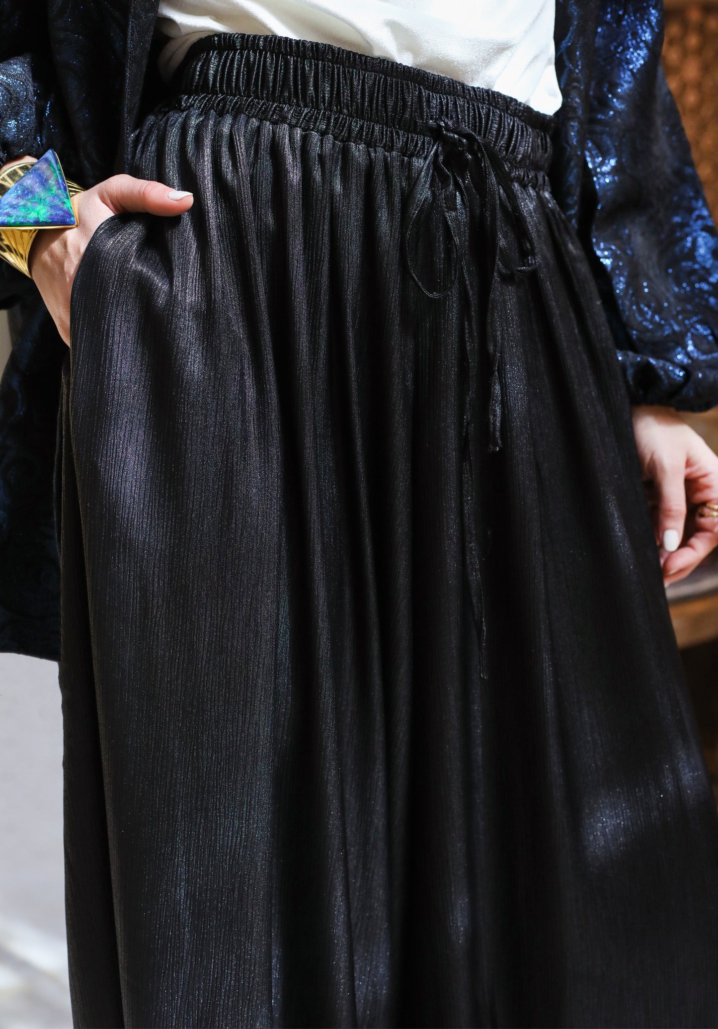 SATIN BALLON PANTS - BLACK