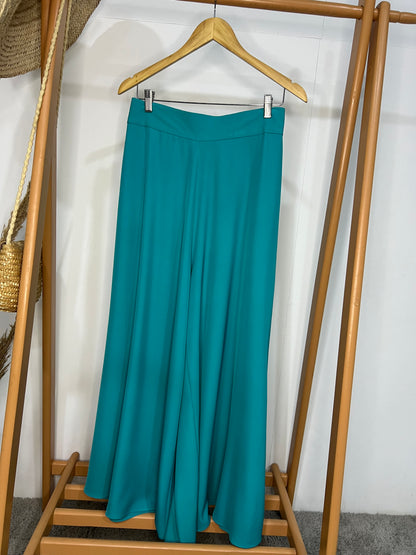 Crepe wide leg pants