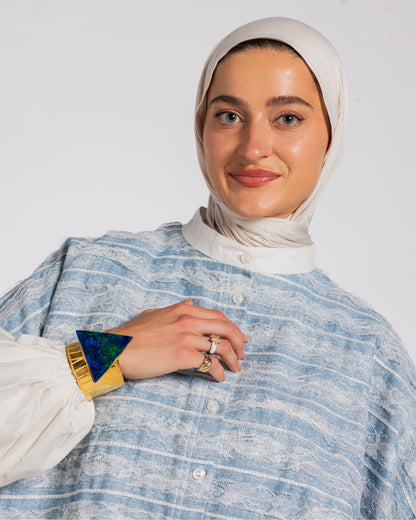 DENIM MIXED POPLIN SHIRT