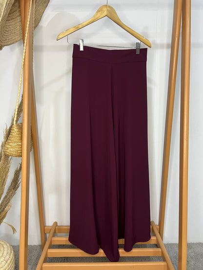 Crepe wide leg pants
