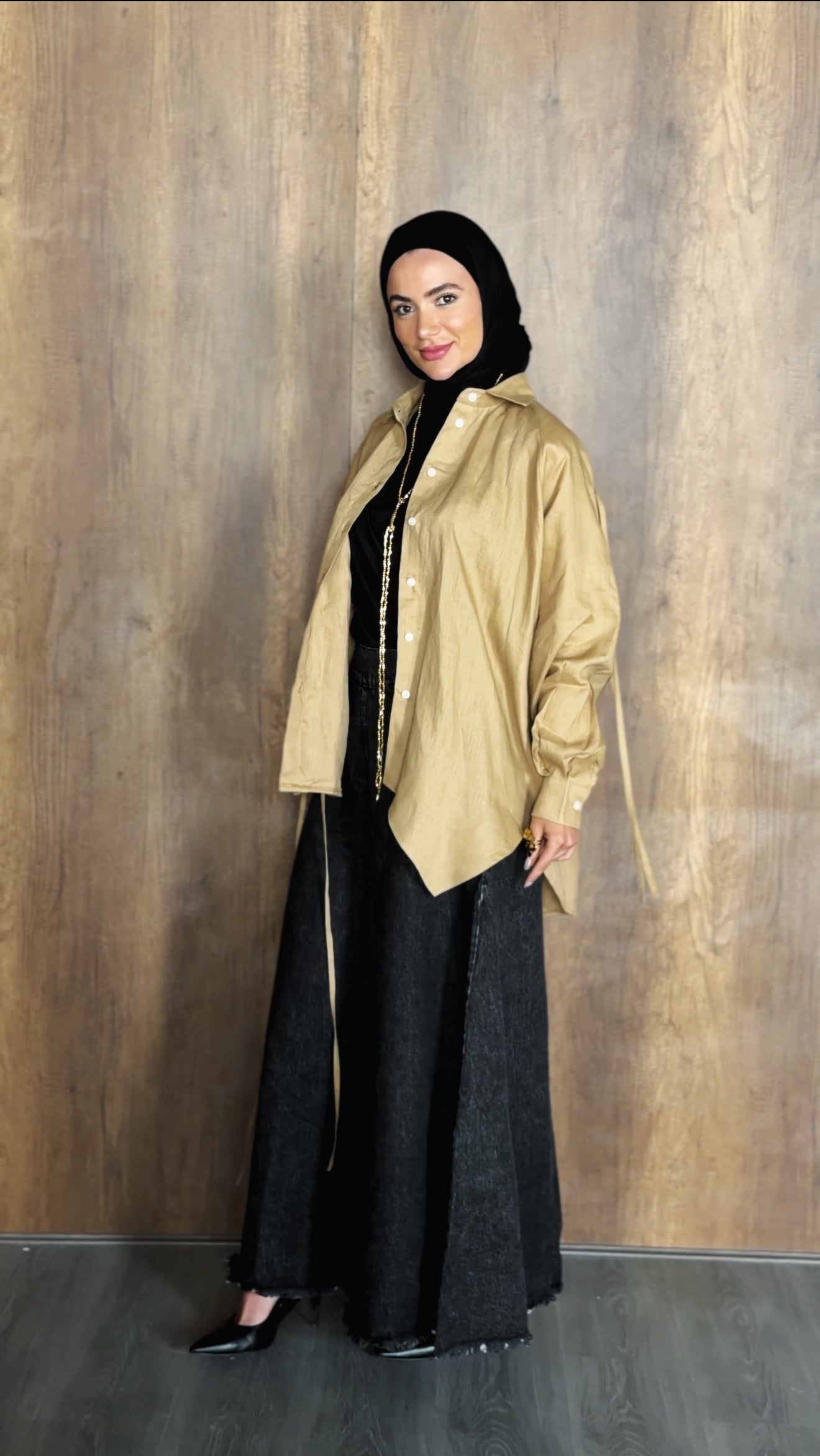 PURE LINEN SHIRT - CAFE