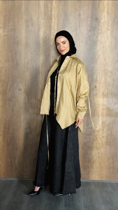 PURE LINEN SHIRT - CAFE