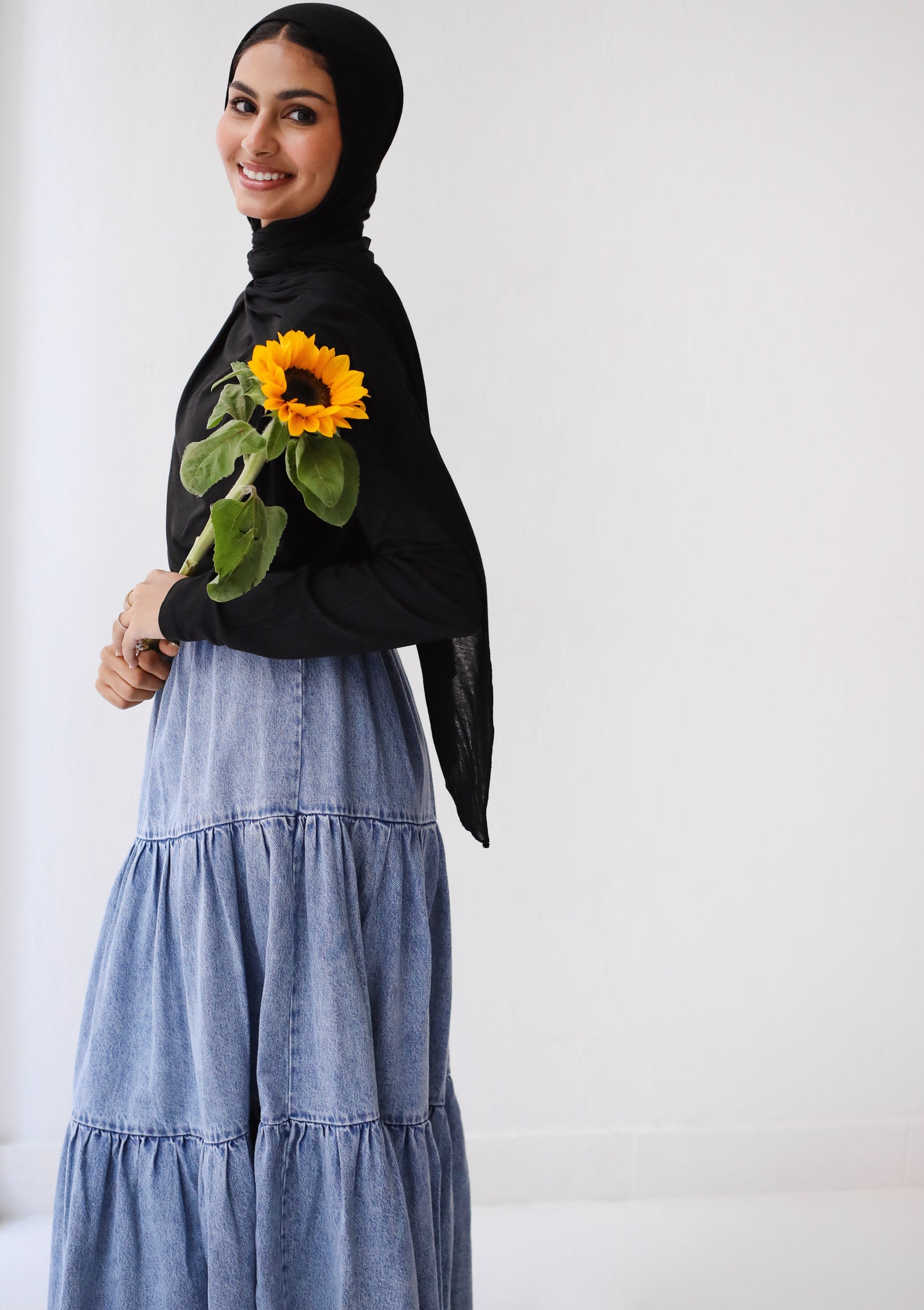 DENIM SKIRT-LIGHT BLUE