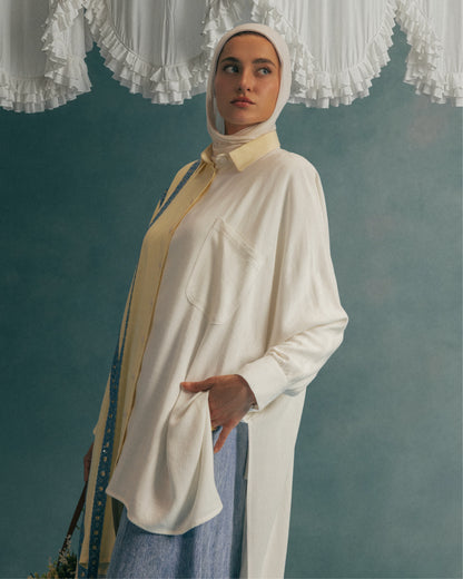 DENIM TOUCH LINEN SHIRT-YELLOW
