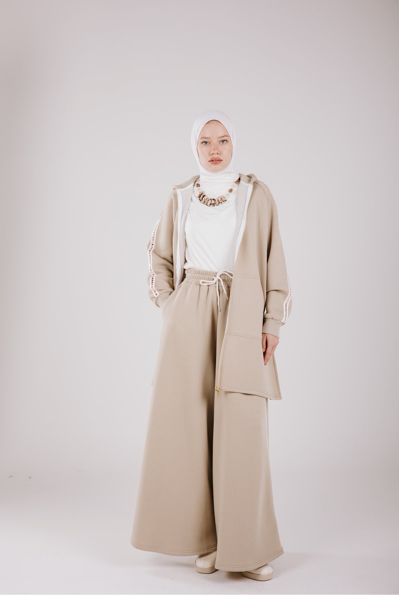 HEAVY MELTON REEMA SET BEIGE