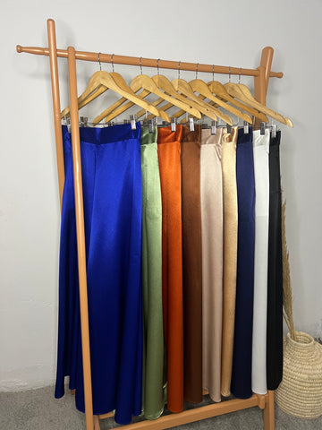 SATIN WIDE LEG PANTS