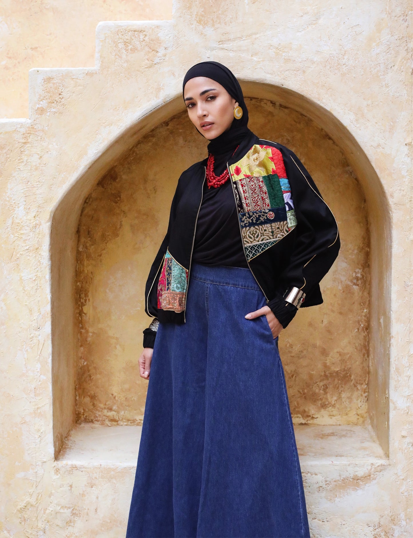 CROPPED PATCHWORK JACKET