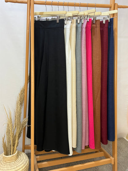 LINEN WIDE LEG PANTS