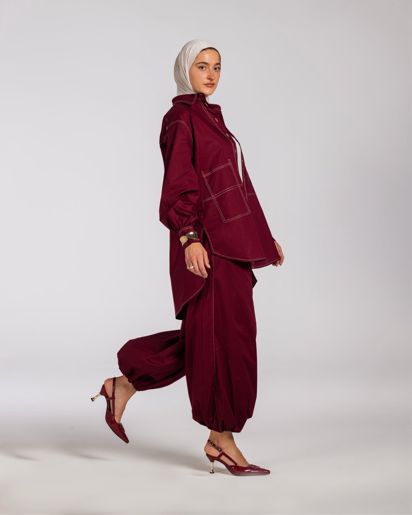 NASMA SHIRT-BURGANDY