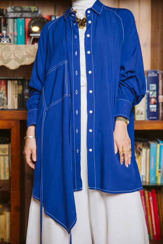 VISCOSE STITCH SHIRT-BLUE