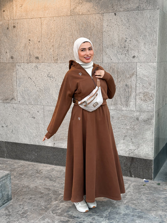 KAYAN SKIRT SET IN BROWN