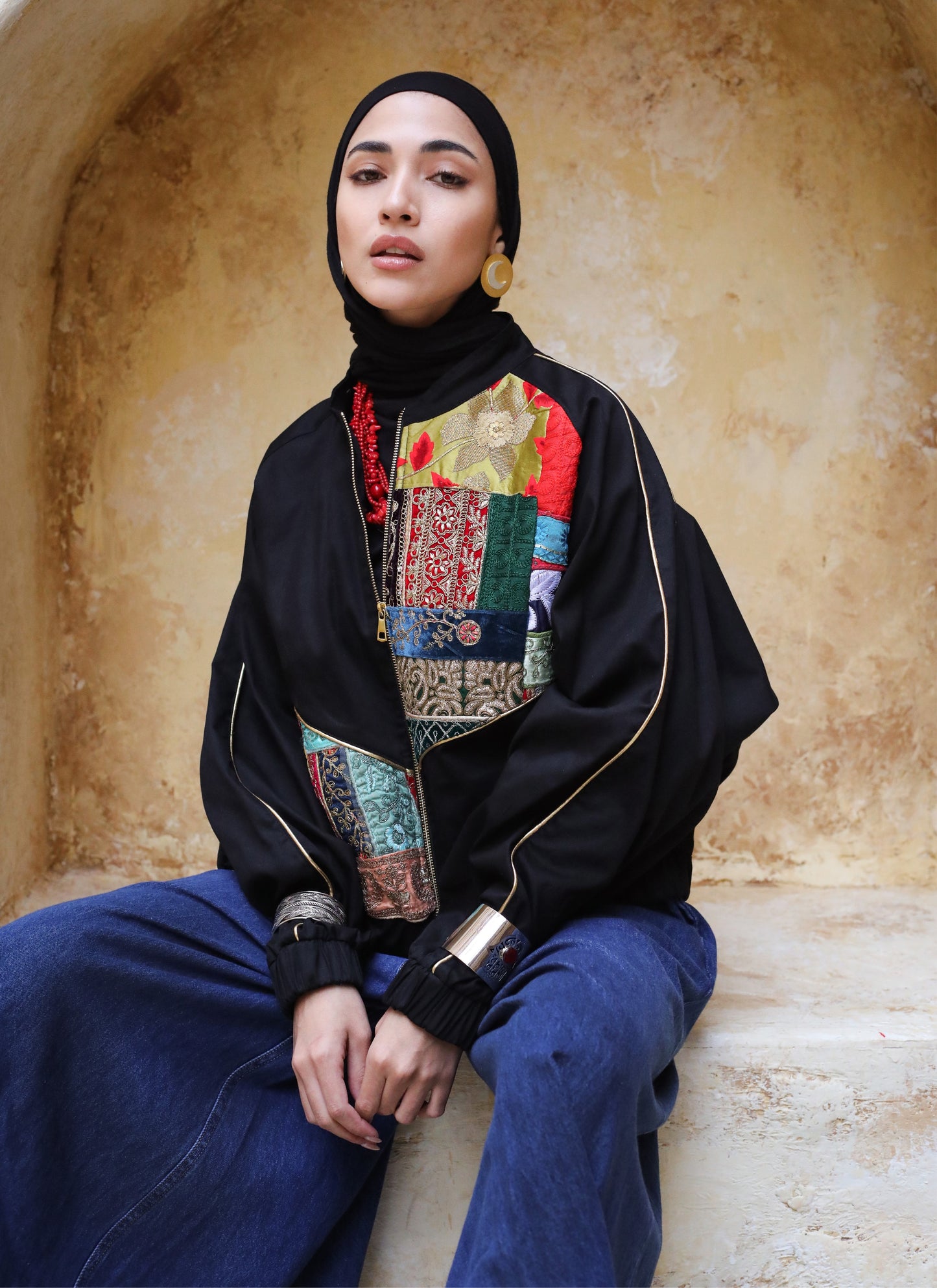 CROPPED PATCHWORK JACKET