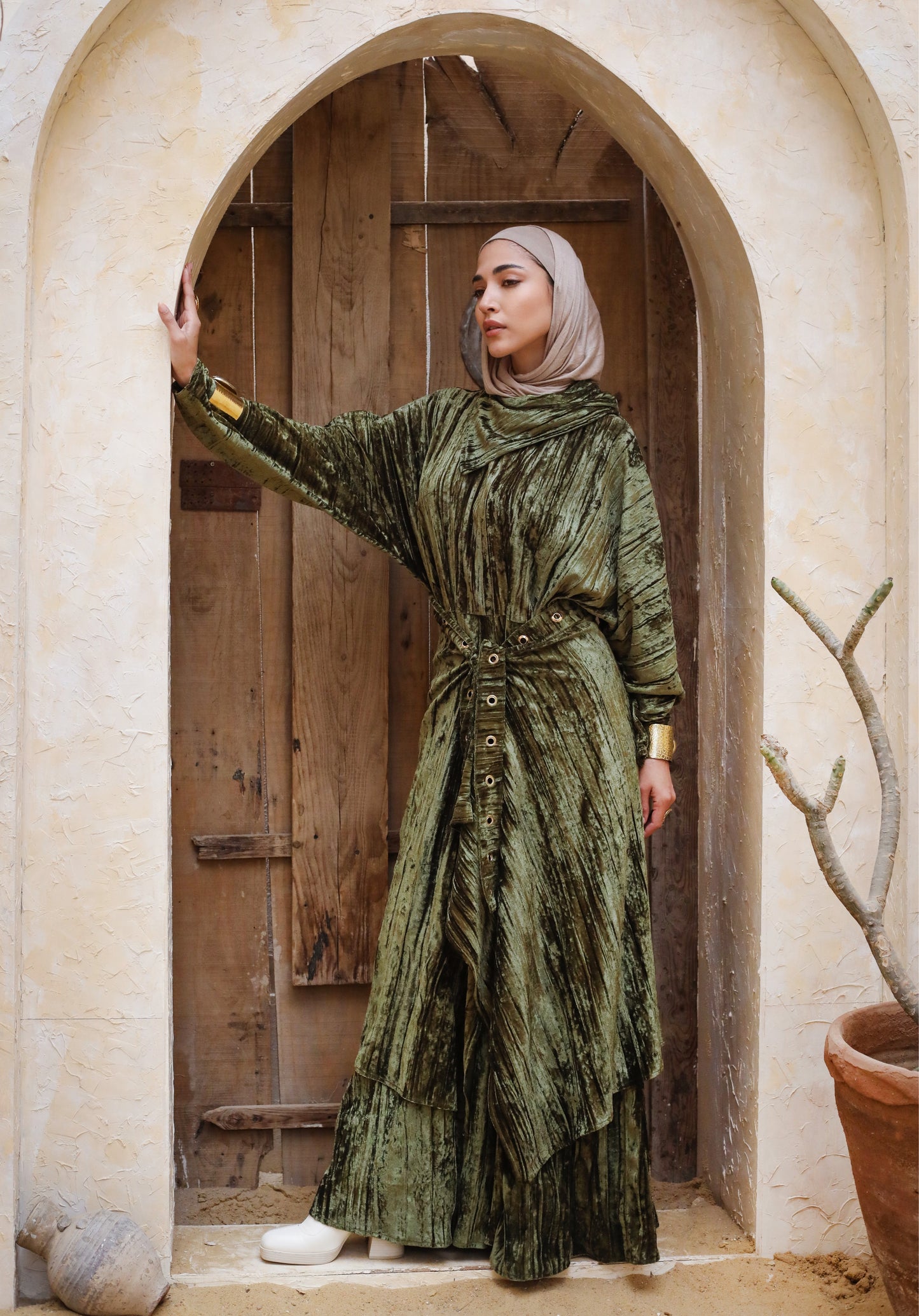 HILAL JUMPSUIT SET-OLIVE