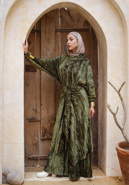 HILAL JUMPSUIT SET-OLIVE