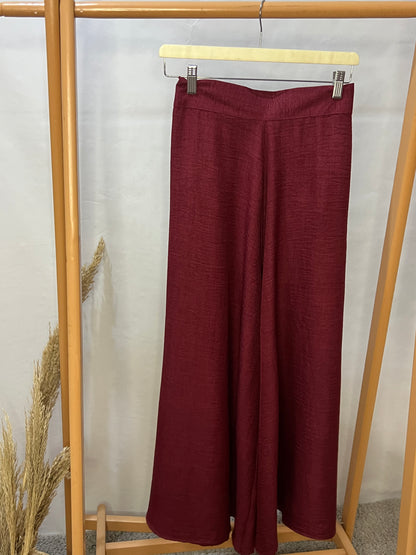 LINEN WIDE LEG PANTS