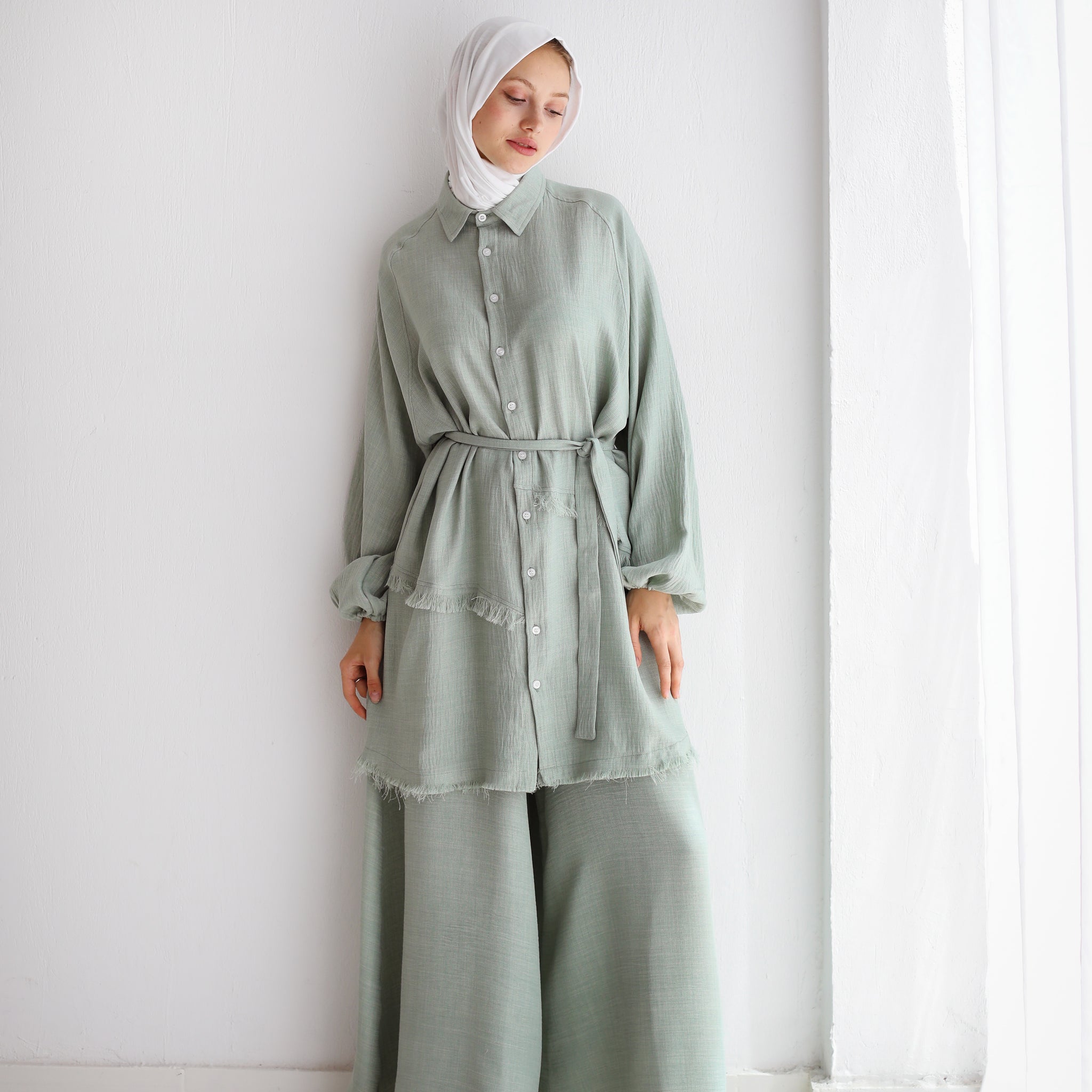 LINEN PLAIN SET-MINT