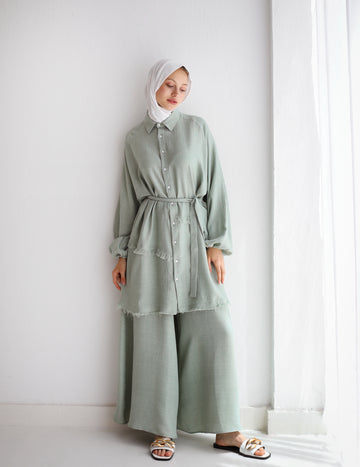 LINEN PLAIN SET-MINT